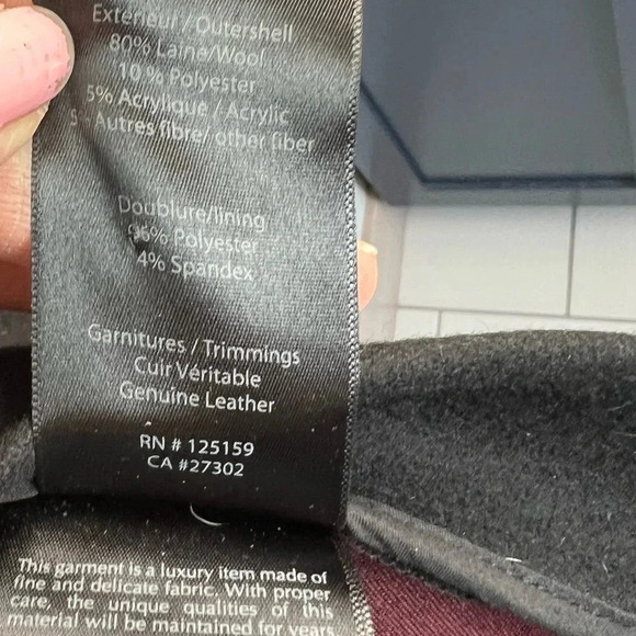 Mackage Black Wool Blend Double Breasted Pea Coat Military Designer Women’s XS - Picture 10 of 15